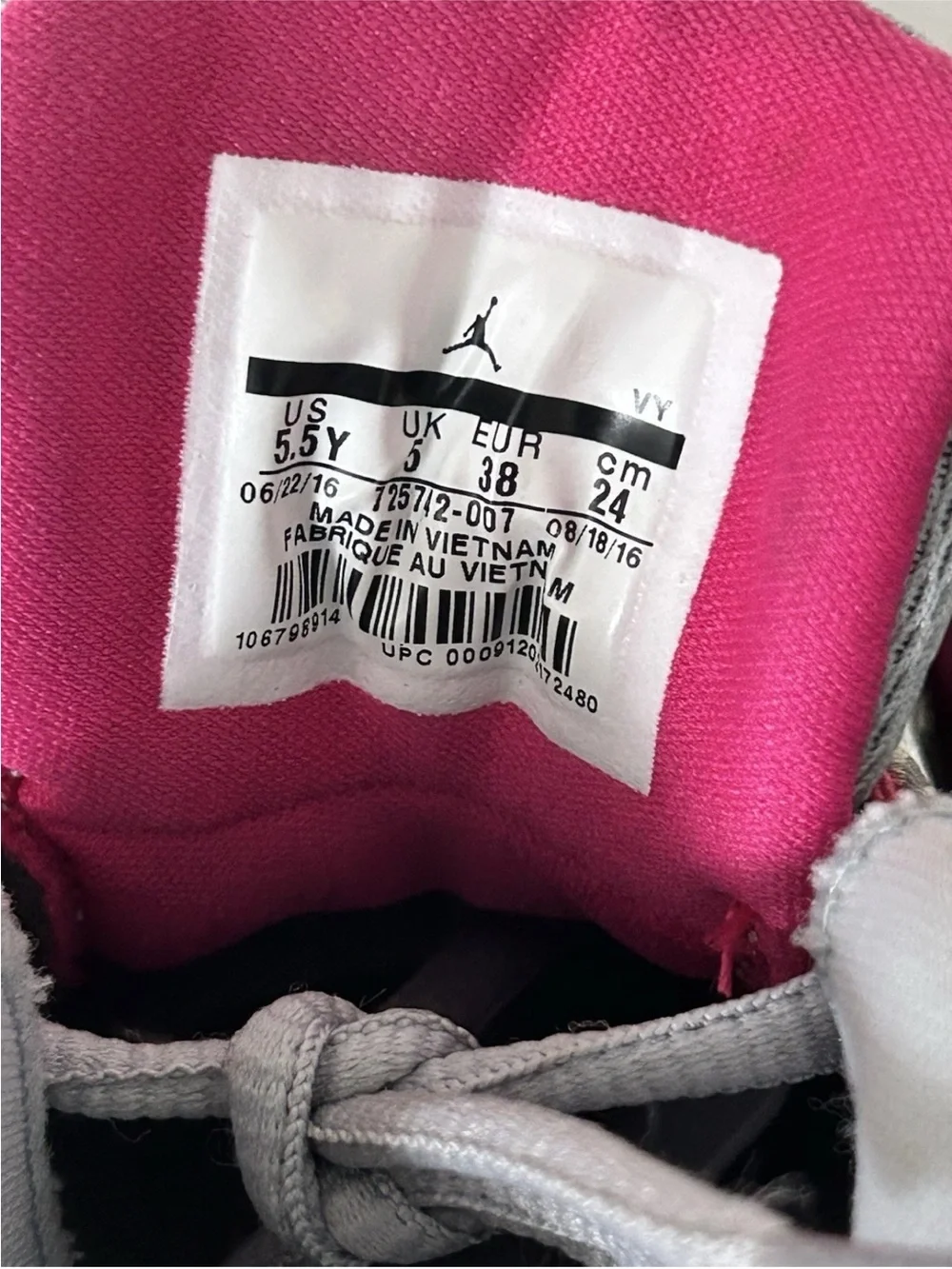 Air Jordan | Girls Dub Zero GG Wolf Grey Hyper Pink Youth Size 5.5Y Basketball